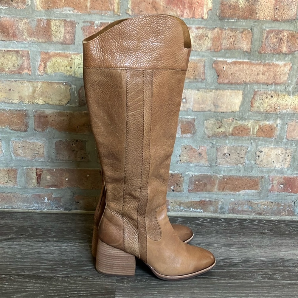 Kork-Ease Over-the-Knee Leather Boots in Tan